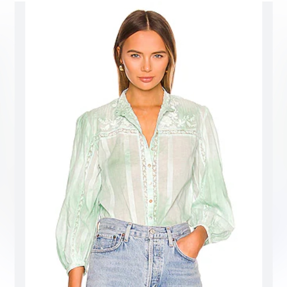 Ronda Top in Jade Most Hand Dye